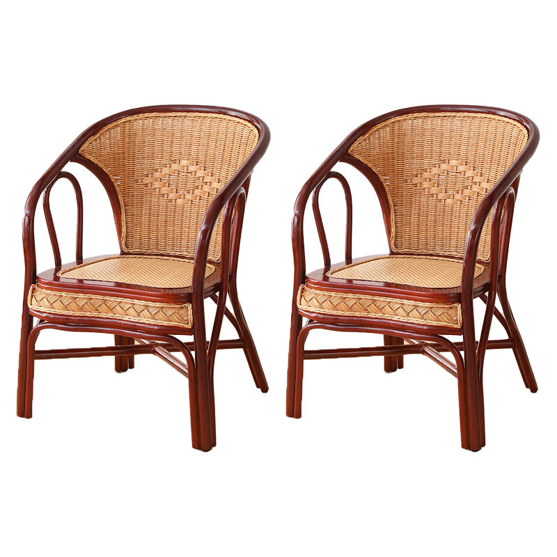 21" Wide Tropical Rattan High Backrest Outdoor Chair with Arm