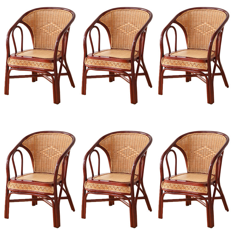 21" Wide Tropical Rattan High Backrest Outdoor Chair with Arm