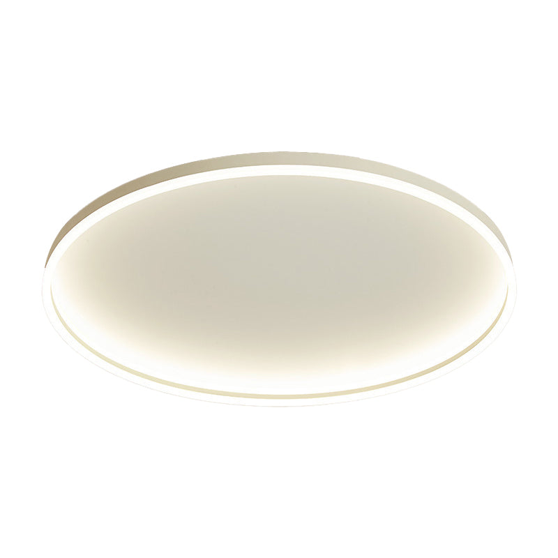 Round Shape Flush Mount Lighting Modern Flush Mount in White Finish
