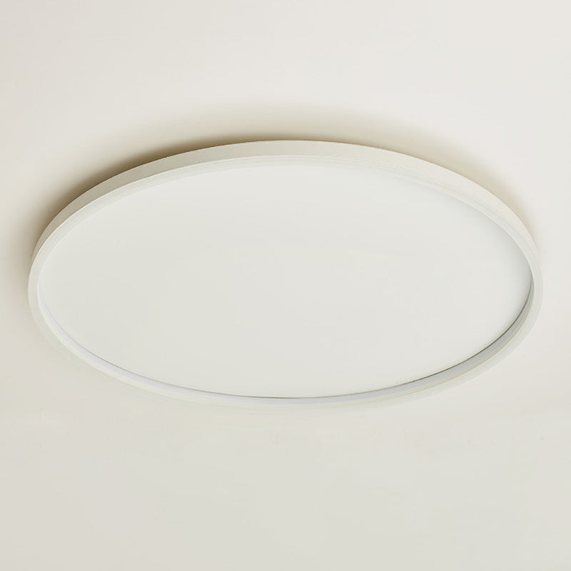 Round Shape Flush Mount Lighting Modern Flush Mount in White Finish