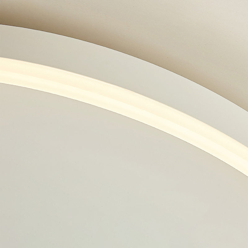 Round Shape Flush Mount Lighting Modern Flush Mount in White Finish