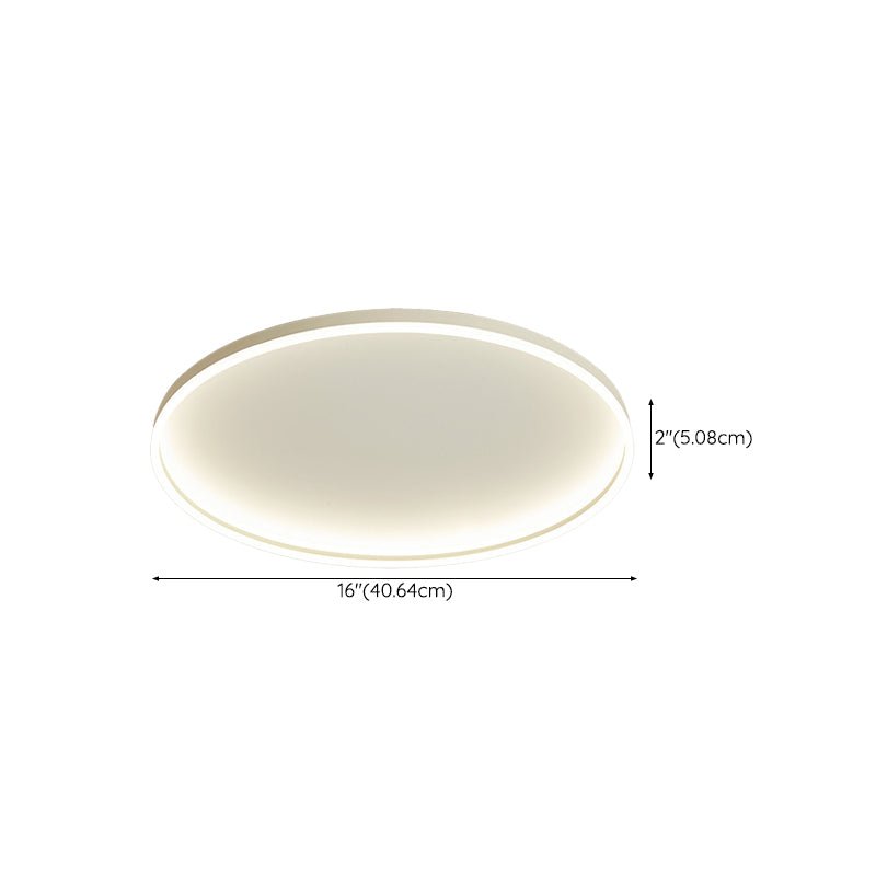 Round Shape Flush Mount Lighting Modern Flush Mount in White Finish