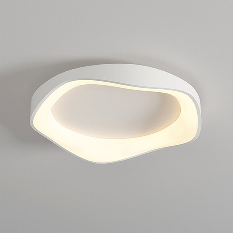Geometric Shape Metal Flush Light Modern Style 1 Light Flush Mount Ceiling Lights in White