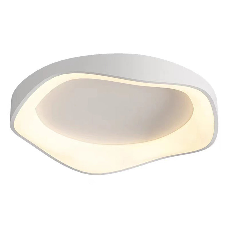 Geometric Shape Metal Flush Light Modern Style 1 Light Flush Mount Ceiling Lights in White
