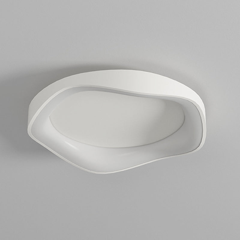 Geometric Shape Metal Flush Light Modern Style 1 Light Flush Mount Ceiling Lights in White
