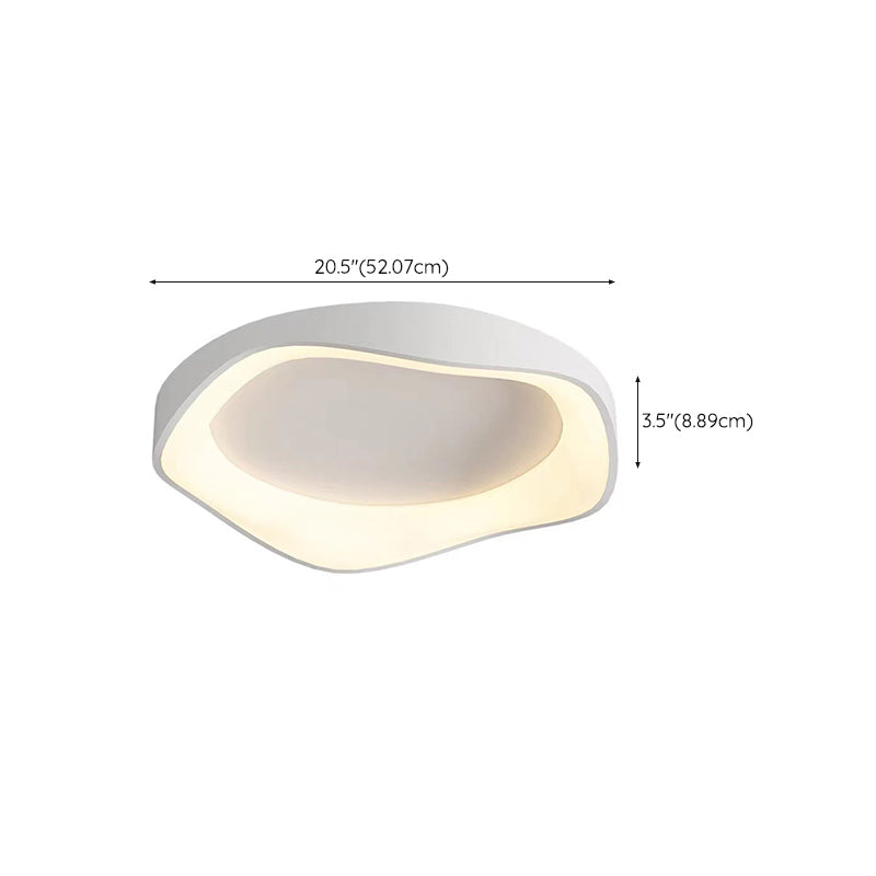 Geometric Shape Metal Flush Light Modern Style 1 Light Flush Mount Ceiling Lights in White