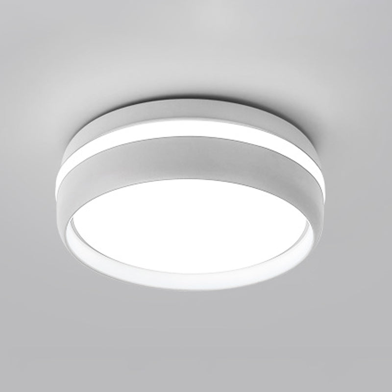 Modern Metal Flush Mount LED Circle Shape Ceiling Lamp with Acrylic Shade for Living Room