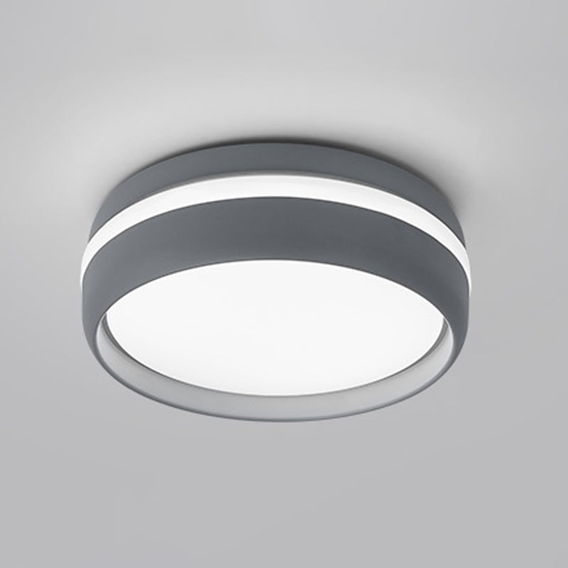 Modern Metal Flush Mount LED Circle Shape Ceiling Lamp with Acrylic Shade for Living Room