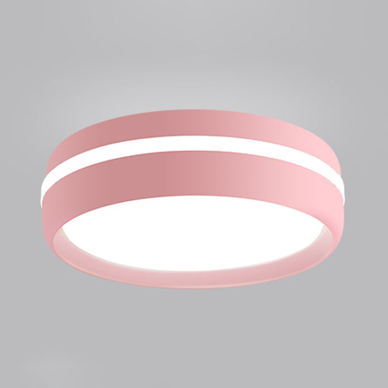 Modern Metal Flush Mount LED Circle Shape Ceiling Lamp with Acrylic Shade for Living Room