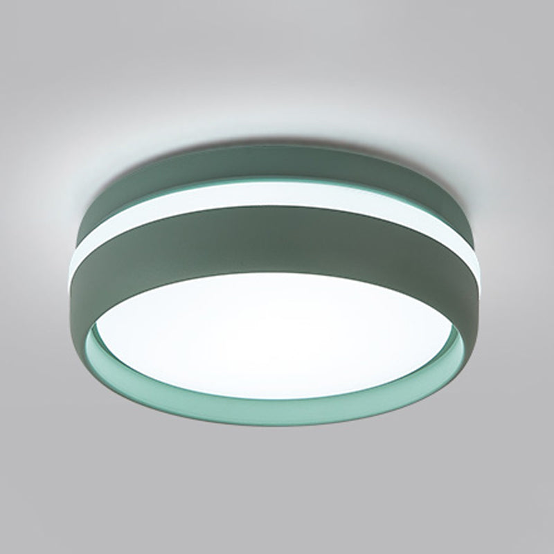 Modern Metal Flush Mount LED Circle Shape Ceiling Lamp with Acrylic Shade for Living Room