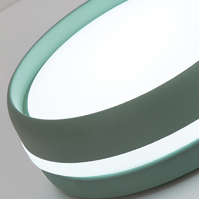 Modern Metal Flush Mount LED Circle Shape Ceiling Lamp with Acrylic Shade for Living Room