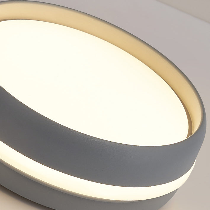 Modern Metal Flush Mount LED Circle Shape Ceiling Lamp with Acrylic Shade for Living Room