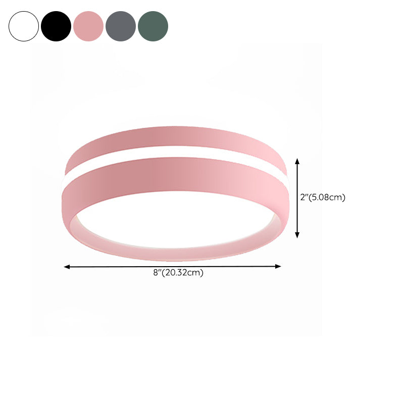 Modern Metal Flush Mount LED Circle Shape Ceiling Lamp with Acrylic Shade for Living Room