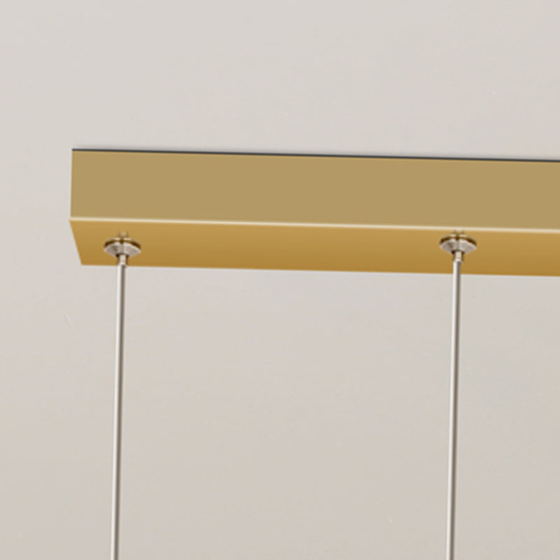 Post Modern LED Kitchen Island Fixture in Gold Linear Ceiling Pendant Lighting