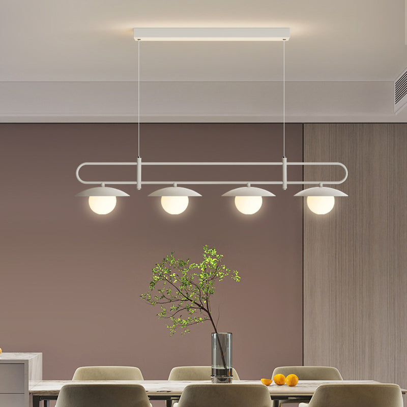 3/4-Light Contemporary Kitchen Island Lighting White Island Pendant Lighting