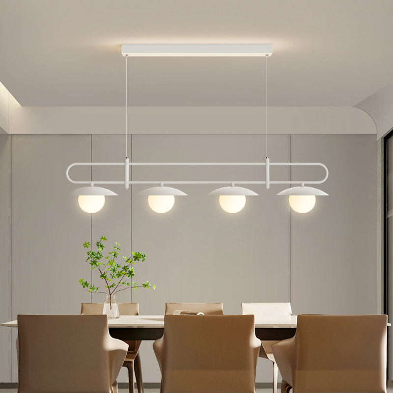 3/4-Light Contemporary Kitchen Island Lighting White Island Pendant Lighting