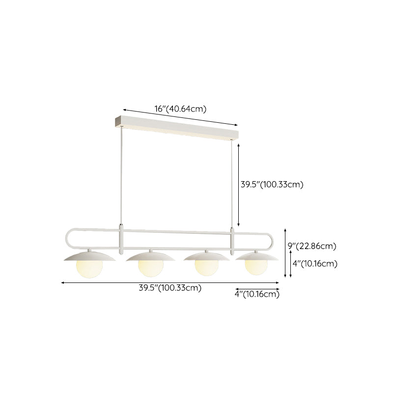 3/4-Light Contemporary Kitchen Island Lighting White Island Pendant Lighting