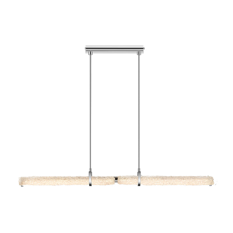 Light Luxury Glass Hanging Lamp Cylinder Shape Island Light Fixture for Dining Table