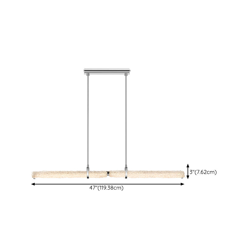 Light Luxury Glass Hanging Lamp Cylinder Shape Island Light Fixture for Dining Table