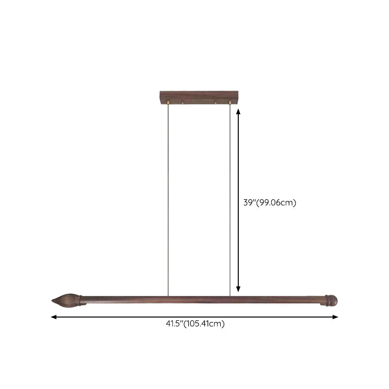 LED Bar 1 - Light Kitchen Island Lighting Black Walnut Contemporary Pendant Ceiling