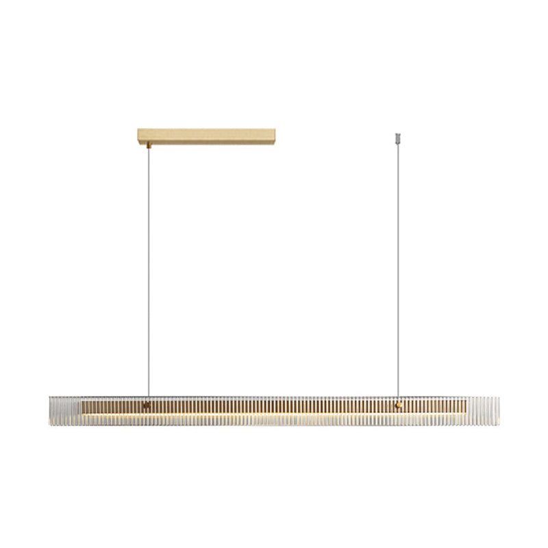 Aluminum Kitchen Island Fixture LED Bar Ceiling Pendant with Glass Shade