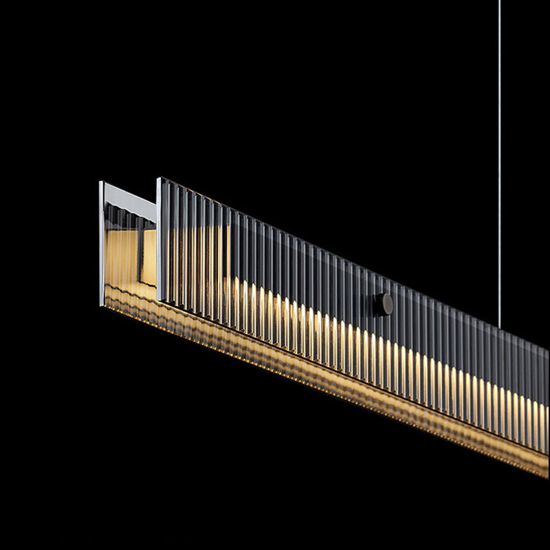Aluminum Kitchen Island Fixture LED Bar Ceiling Pendant with Glass Shade