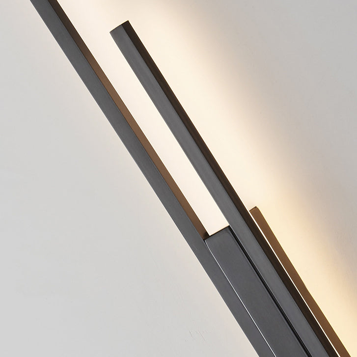 Modernism 2-Light Golden/Black Wall Mounted Sconce LED Linear Wall Light