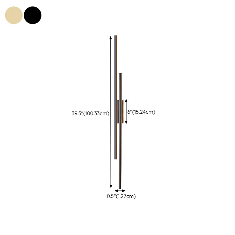 Modernism 2-Light Golden/Black Wall Mounted Sconce LED Linear Wall Light