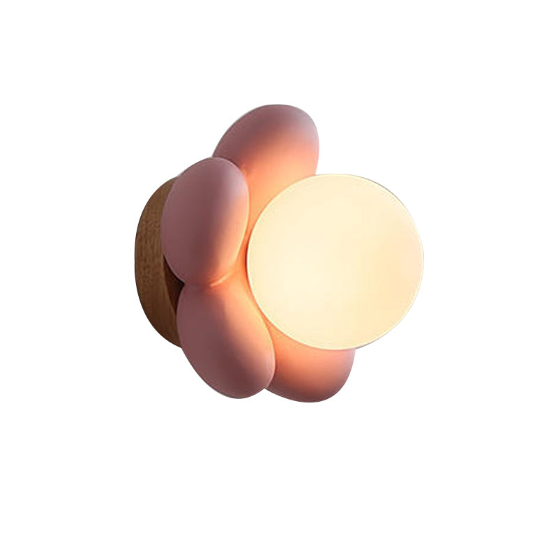 Modern White / Pink Wall Light Fixture Minimalist Wall Light Sconce for Bedroom