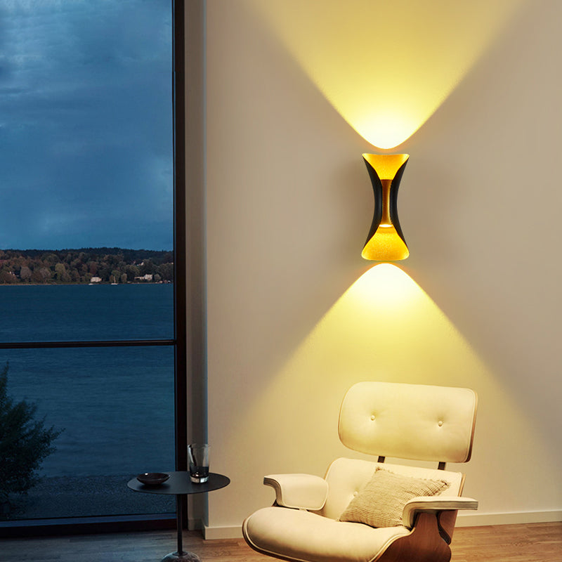 LED Modern Metal Wall Sconce Geometric Shape Wall Lamp for Courtyard
