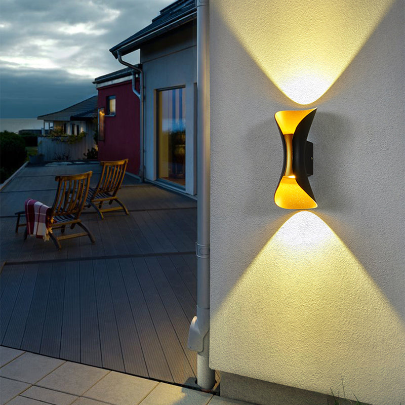 LED Modern Metal Wall Sconce Geometric Shape Wall Lamp for Courtyard