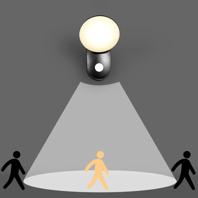 Modern Metal Wall Sconce LED Geometric Shape Wall Light with Acrylic Shade for Courtyard