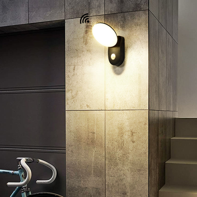 Modern Metal Wall Sconce LED Geometric Shape Wall Light with Acrylic Shade for Courtyard