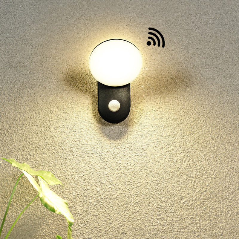 Modern Metal Wall Sconce LED Geometric Shape Wall Light with Acrylic Shade for Courtyard