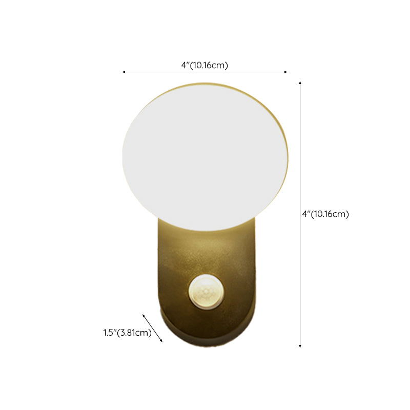 Modern Metal Wall Sconce LED Geometric Shape Wall Light with Acrylic Shade for Courtyard