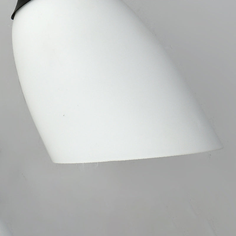 Black Metal Wall Light Modernism White Shaded Lighting for Foyer