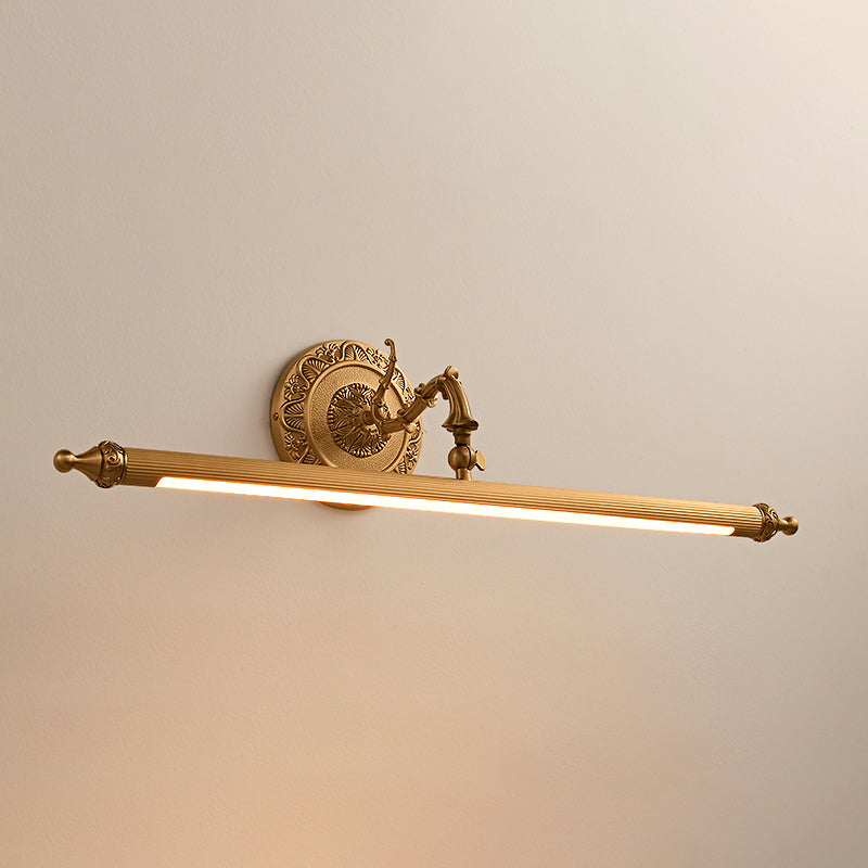 Mid Century Linear Wall Sconces Brass Vanity Lighting for Bathroom