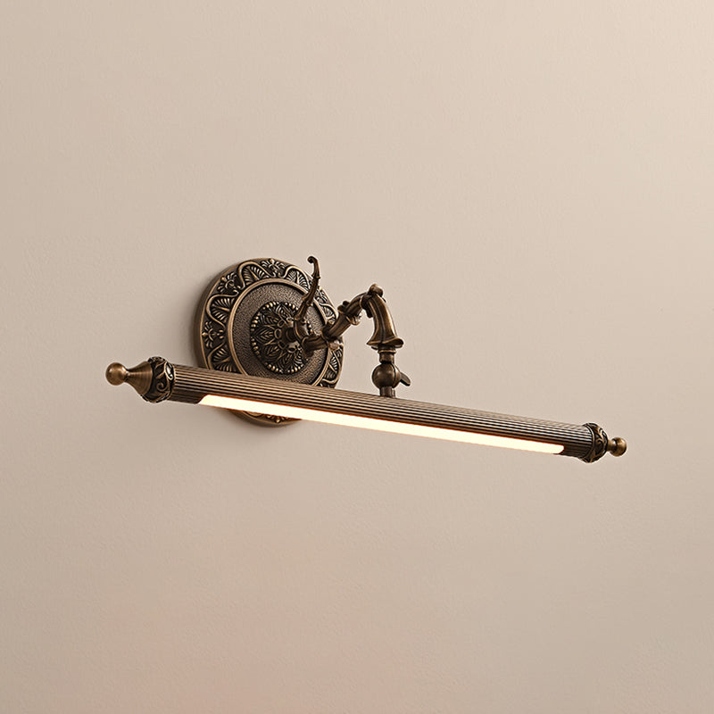 Mid Century Linear Wall Sconces Brass Vanity Lighting for Bathroom