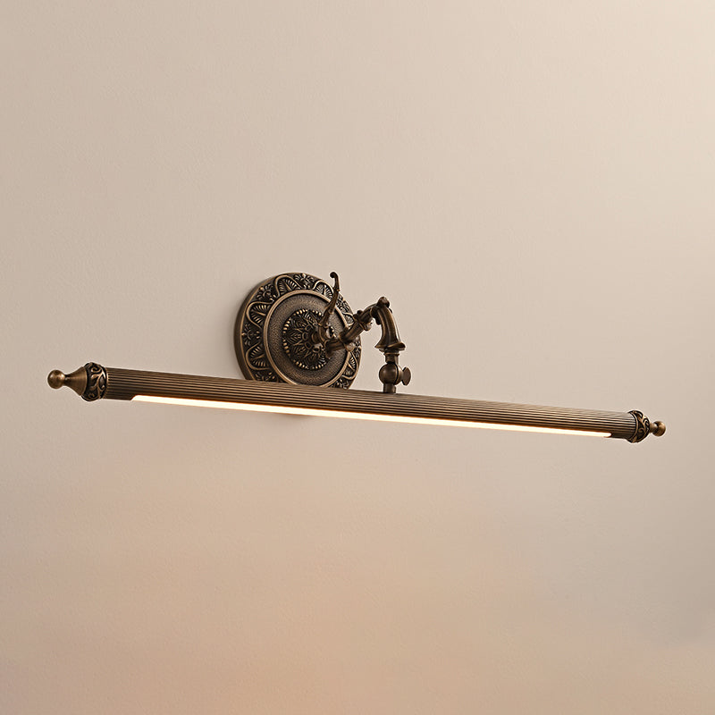 Mid Century Linear Wall Sconces Brass Vanity Lighting for Bathroom