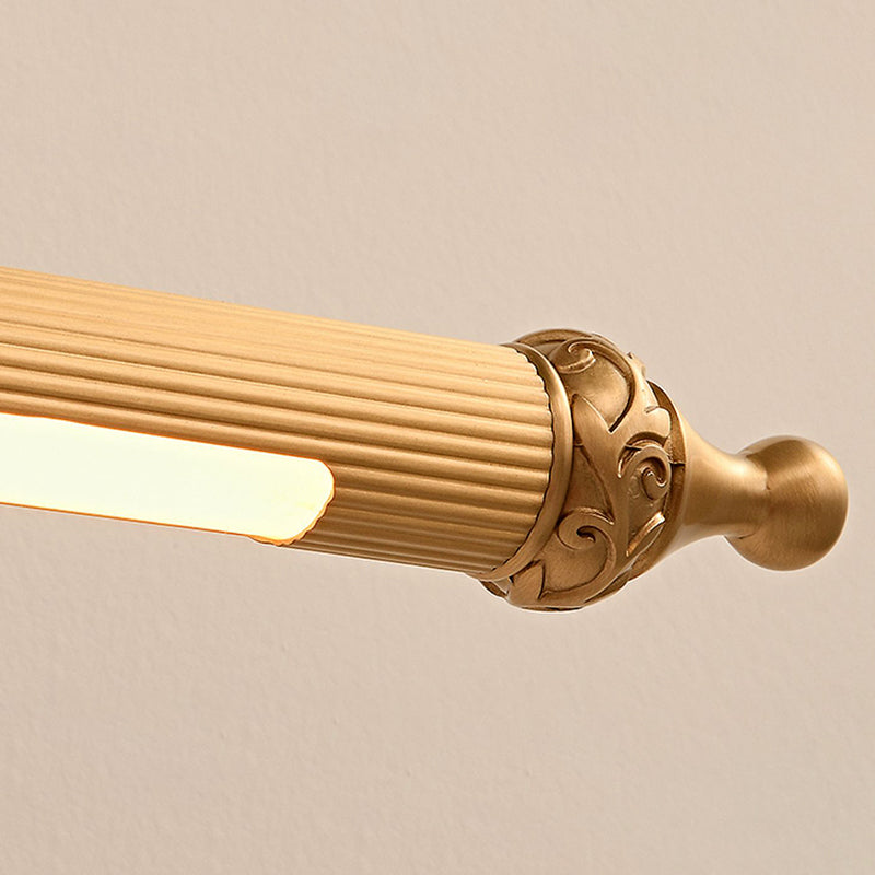 Mid Century Linear Wall Sconces Brass Vanity Lighting for Bathroom