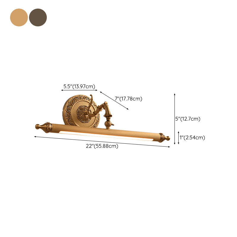 Mid Century Linear Wall Sconces Brass Vanity Lighting for Bathroom