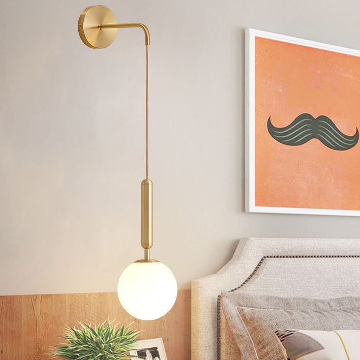 Contemporary Vanity Light Household Glass Shade Wall Light Sconce for Washroom