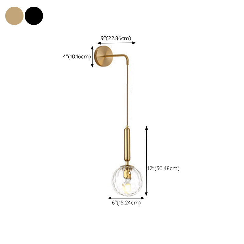 Contemporary Vanity Light Household Glass Shade Wall Light Sconce for Washroom