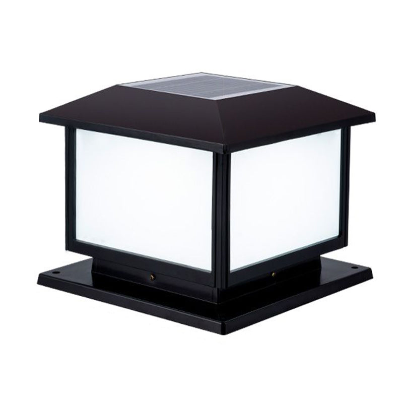 Contemporary Pillar Lamp Creative LED Solar Lighting Fixture for Garden