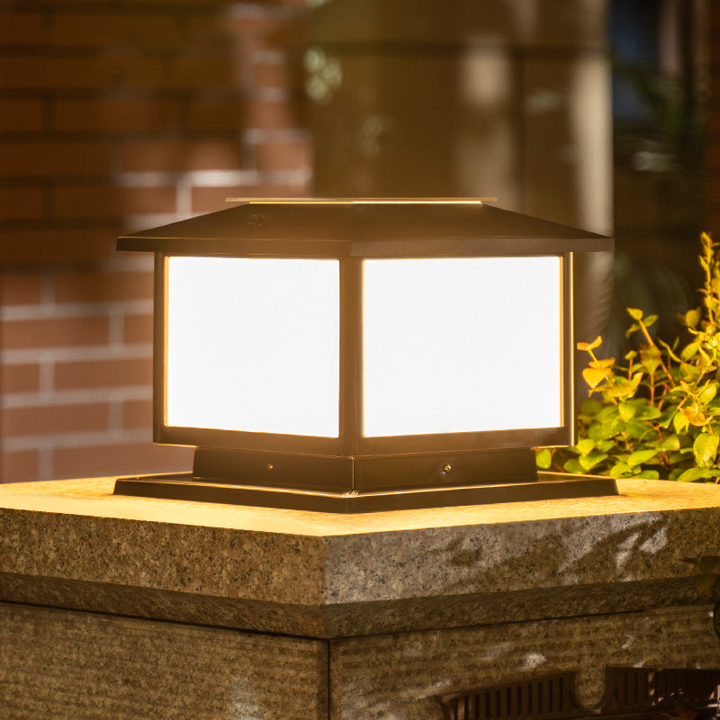 Contemporary Pillar Lamp Creative LED Solar Lighting Fixture for Garden