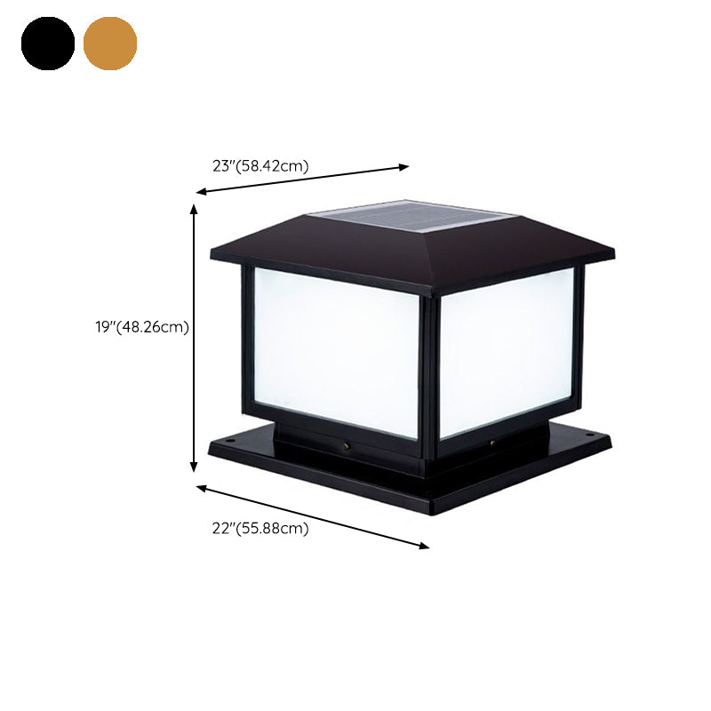 Contemporary Pillar Lamp Creative LED Solar Lighting Fixture for Garden