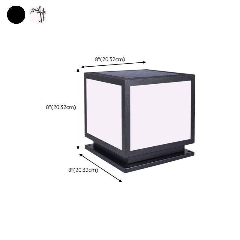 Contemporary Pillar Lamp Creative LED Solar Lighting Fixture for Garden