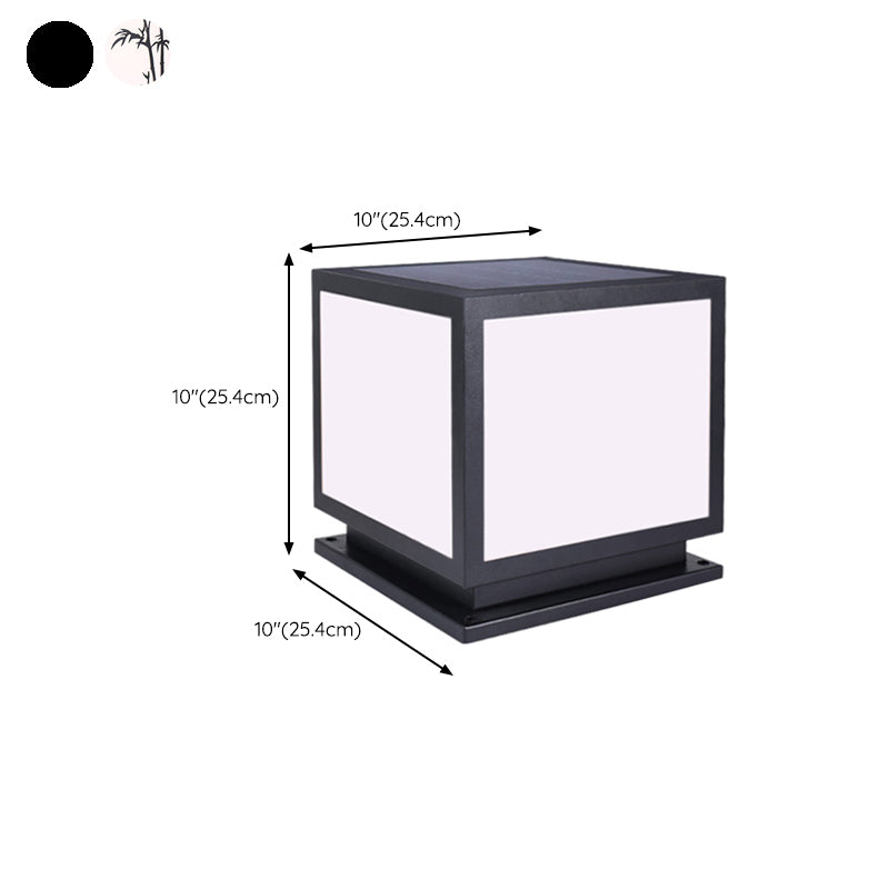 Contemporary Pillar Lamp Creative LED Solar Lighting Fixture for Garden