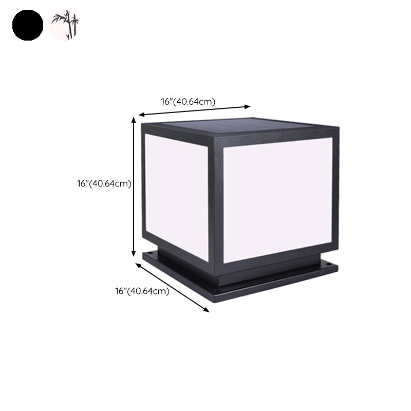 Contemporary Pillar Lamp Creative LED Solar Lighting Fixture for Garden