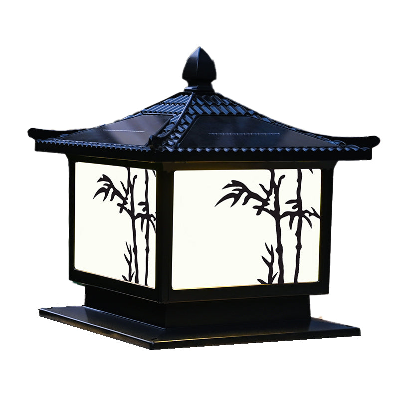 Modern Pillar Lamp Simplicity LED Solar Lighting Fixture for Garden